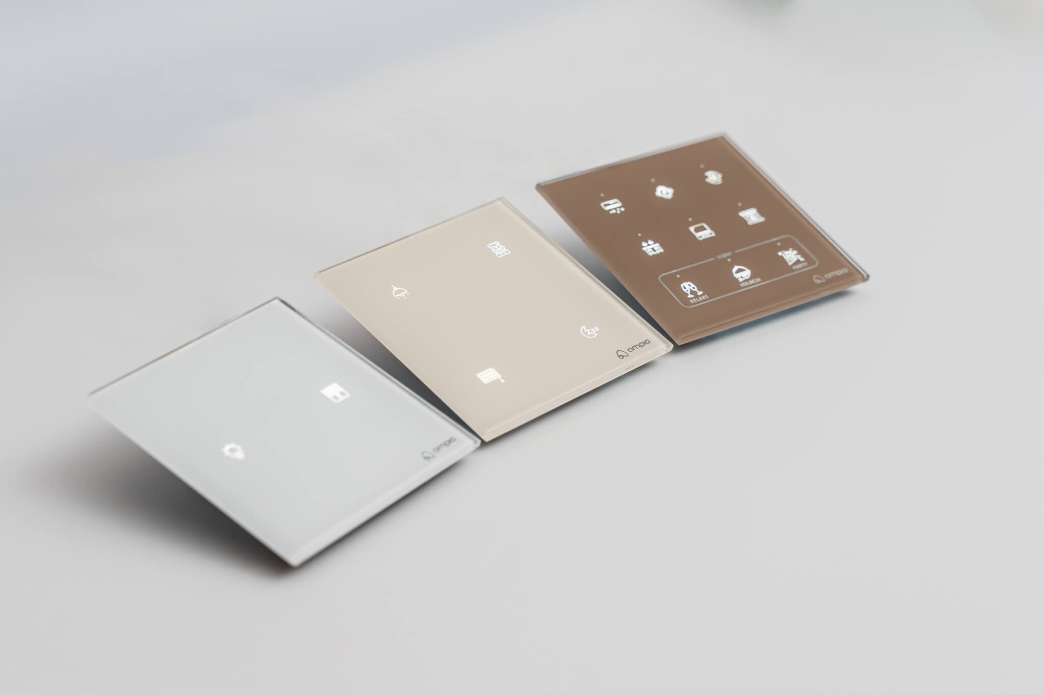 Ampio touch panels in various colours