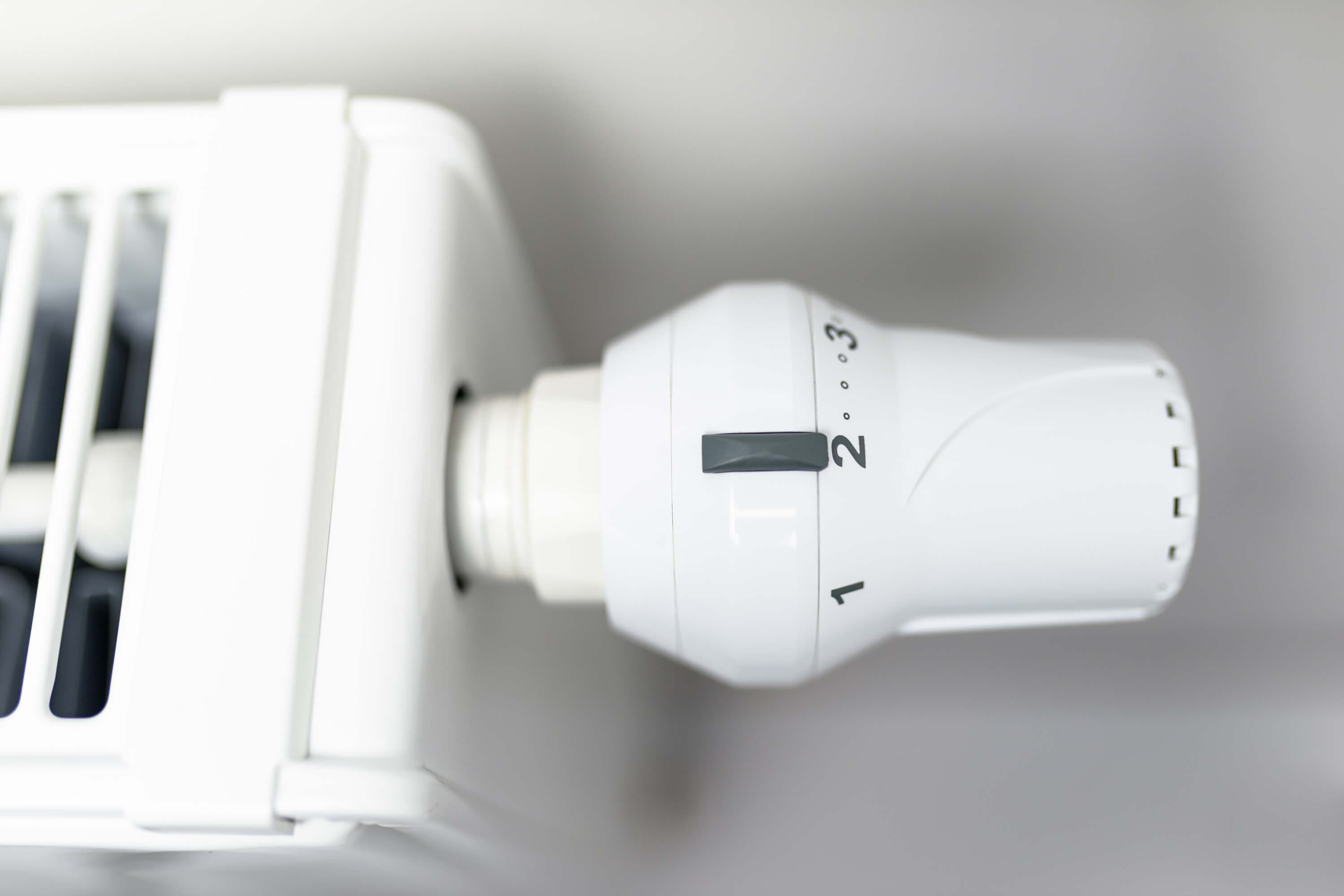 A thermostatic head with a digital display.