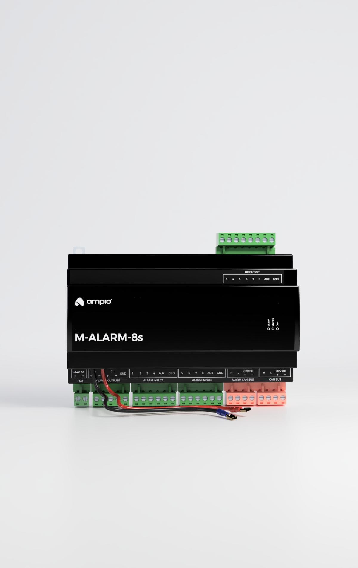 Alarm control panel with eight alarm inputs